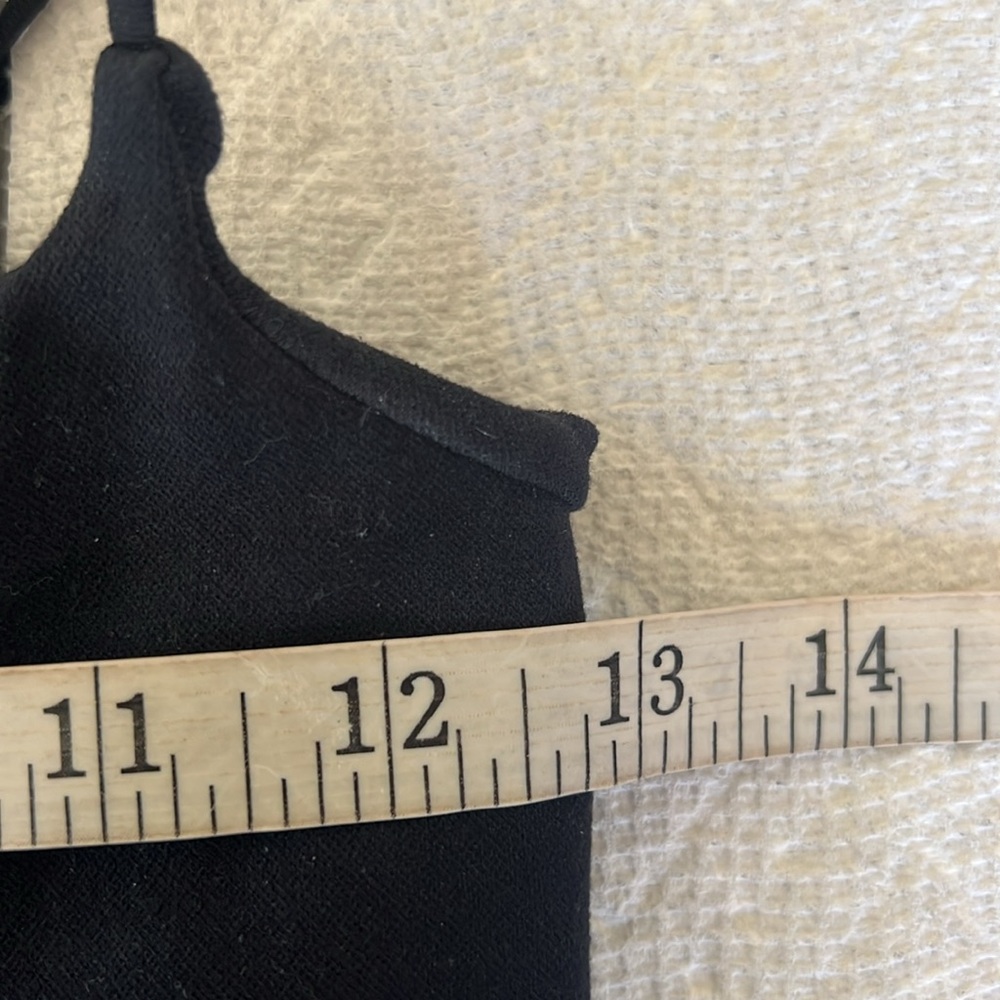 By Anthropologie Seamless Bodycon Knit Black Mini Dress Size S/M - Picture 8 of 10